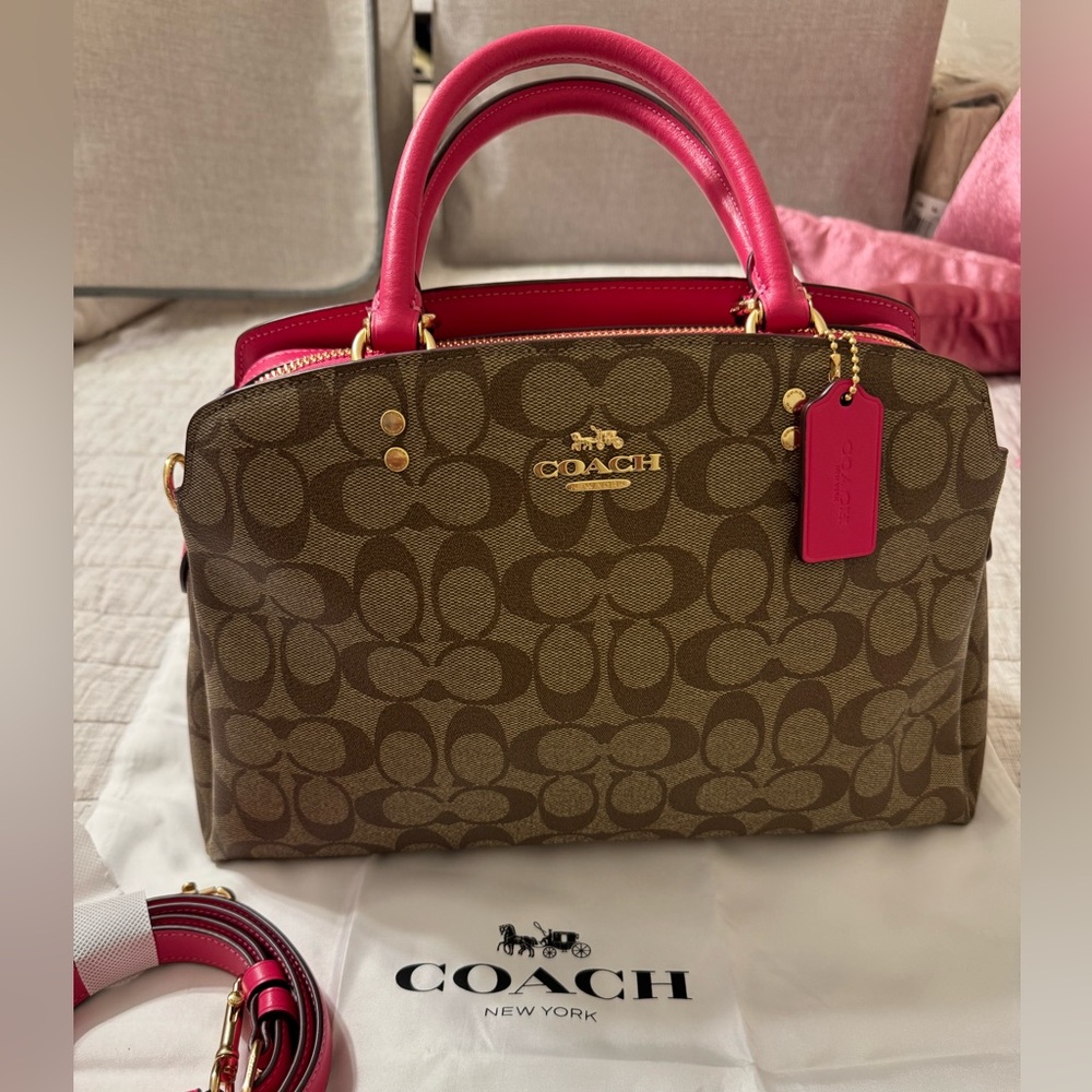 Coach Colorblock Large Lillie Signature Satchel Crossbody
